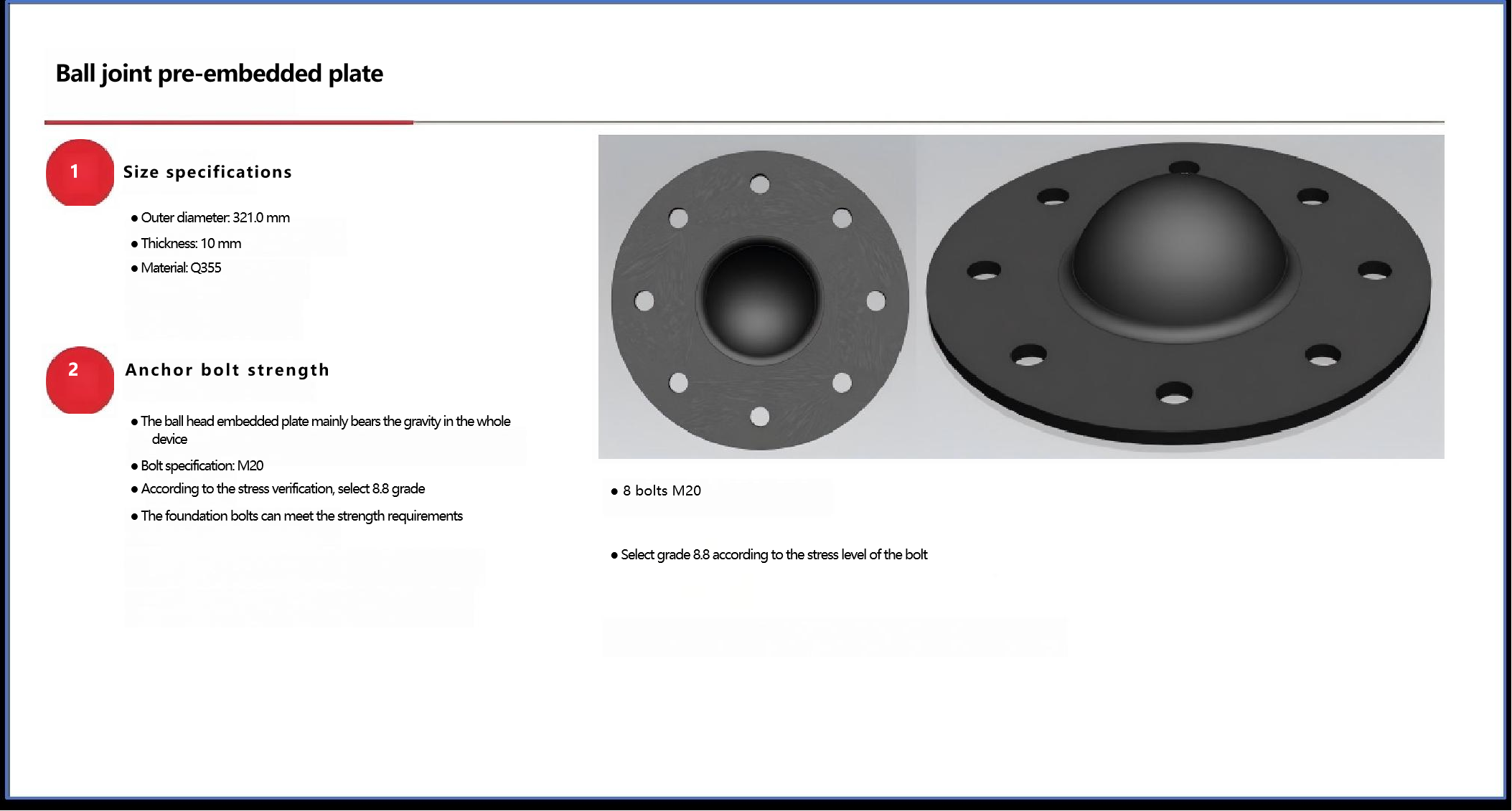 Ball head embedded plate